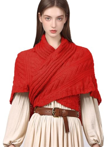 CAMDOM Damen Dreieckstuch Winter Herbst Strick Wrap Schal Mode Warm Damen Pullover Halstuch Cape
