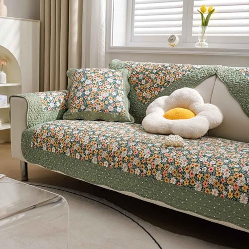 YSZBD Sofabezug Ecksofa L Form Couch Cover U Shape Sofahusse 3/2/1/4 Sitzer Ohne Armlehne Sofadecke Baumwolle Sofaschoner SitzfläChe Sofaschutz Katze/Hund(hdaisy,90x70cm)