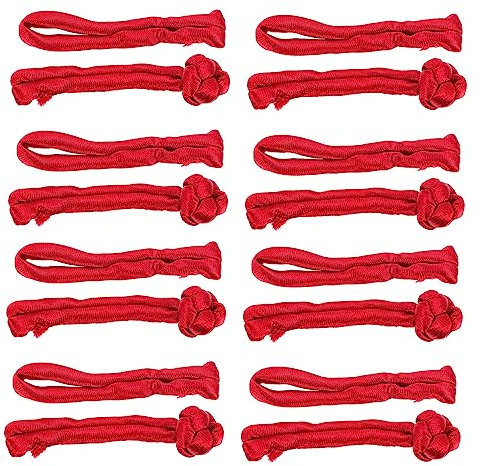 STOBOK 20 Paar Chinesische Knotenknöpfe Satinstoff Rot Runder Froschverschluss Knopf Glatte Oberfläche Nähverschluss Für Cape Strickjacke Bolero