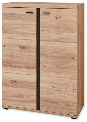 Aktenschrank in Altesche massiv, Old Artisan Oak Optik FSC-zertifiziert - Moderner Büroschrank mit 2 Türen - 90 x 124 x 38 cm (B/H/T)