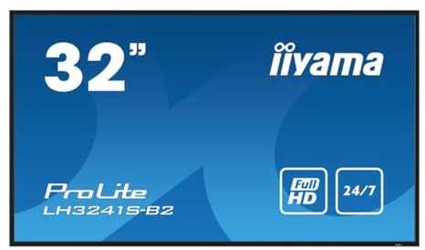 iiyama LH3241S-B2 Kiosk-Design, 80 cm (31.5) LED 1920 x 1080 Pixel 24/7 IPS 16:9 350 cd/m² 1200:1 VGA x1 HDMI x3 Mini Jack x1 RS-232c x1 RJ45 (LAN) x1 IR x1 HDCP 39W Schwarz/Glänzend