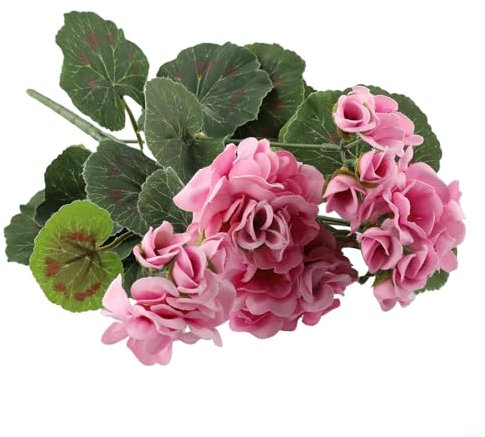 ReachMall Künstliche Kunstblumen, künstliche Geranie, rot-rosa Blumen, dekorativ für Hochzeit, Zuhause und Ladendekoration, Hellrosa (lila)