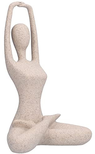 Riuulity Yoga-Pose-Statue, Nordisches Sandstein-Harz, Yoga-Pose-Figuren, Sammlerstück, Dekoration, Geschenke für Heim- und Bürodekoration (BL561)