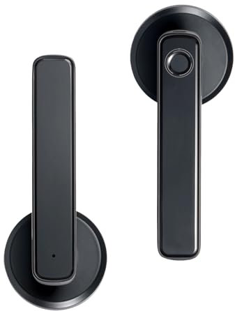 Swokely Smart Fingerprint Door Lock Keyless Entry Door Lock Handle Emergency Unlocking of Type-C USB Charging Port Password Door Lock Keyless Biometric Door Lock for 35-50mm Office Home Bedroom Door