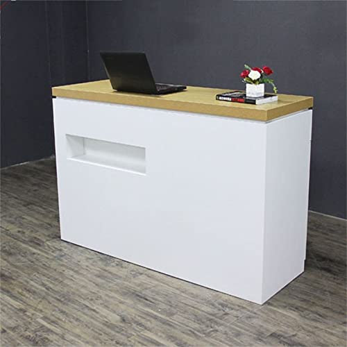 Moderner weißer Empfangstresen für Bekleidungsgeschäft, Schönheitssalon, Bar, einfacher und stilvoller Kassentisch, vielseitiger Eck-Empfangstresen, 60 x 50 x 100 cm