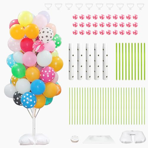 Balloon Stand Kit, Balloon Column Stand Kit with Filling Water Base, 170cm Height Adjustable Balloons Stand for Floor, Balloons Holders for Wedding Baby Shower Birthday Party Supplies Decorations