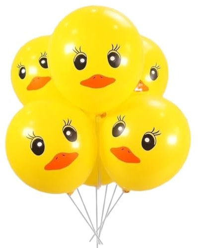 24 globos de pato de 12 pulgadas, globos de látex, globos amarillos para cumpleaños, decoración de fiesta temática de patos (pato)