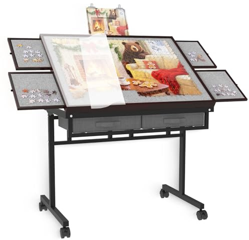 G TALECO GEAR Tavolo puzzle 1500 pezzi regolabile con cinque angoli rivolti verso l'alto e cassetti