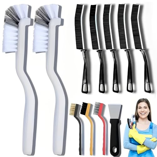 DBAILY 11 cepillos para juntas de cerdas duras, limpiador de juntas de baño, cocina y ducha