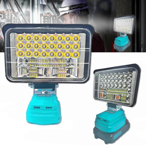 LED Work Light for Makita 18V Battery, 60W 4500LM Portable Flood Lights Jobsite Light Spotlight Tool, Cordless LED Wide Beam Flashlight for Repairing, Outdoor, Camping, Fishing, Emergency (No Battery)