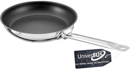 GastroSUS Industar PLUS Bratpfanne mit UniverSUS Oberflächenstruktur, ohne PFAS/PTFE, 163150-24, Edelstahlpfanne Induktion, 24 cm
