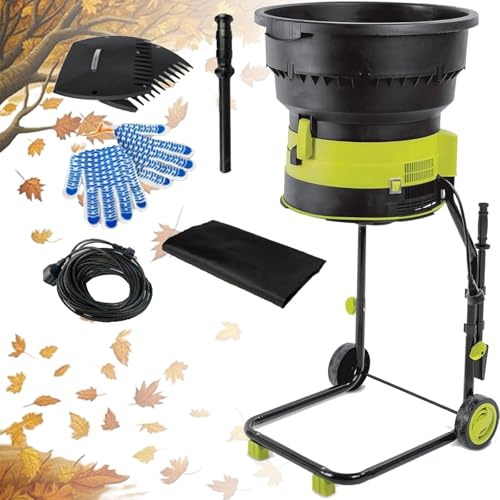 DUXMM 8000rpm Chippers,Silent Leaf Chipper Compost Shredder,with Wheels, Leaf Rake, Storage Bag,54cm Funnel Diameter,for Garden Debris, Leaves and Branches,30m-power-cord
