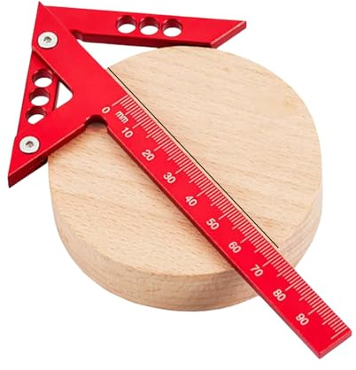 Center Scribe Gauge, Aluminum Alloy Center Line Scriber 45 Degree Angle Scribing Gauge Woodworking Marking Tool, Circle Center Finder, Red