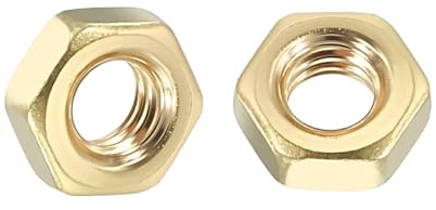 Kozelo 100pcs Hex Nuts - [M4-0.7] Brass Hardware Nuts, Yellow