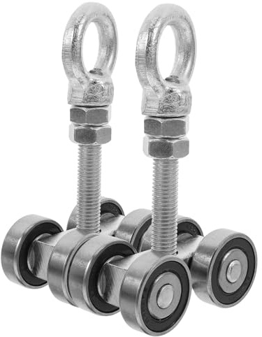 VILLFUL 2 ensembles Chariot Porte Coulissante Silencieux Robuste Roulettes Lourdes Roues Support Charge Lourde Installation Facile pour Portes Pliantes et Coulissantes