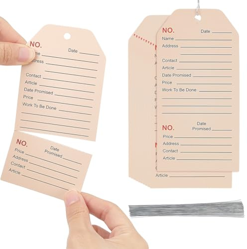 PH PandaHall 200pcs Etiquetas de Reparación con Alambre 13.35x6.6cm Etiqueta Servicio de Papel Etiquetas Rectangulares Mantenimiento Equipo para Reparación Taller Inventario Fábrica Envío