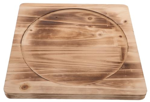 Housoutil Dessous de Plat en Bois Ignifuge 26 CM Tapis Isolant Thermique pour Barbecue et Poêle à Bois Support Stable pour Aire de Foyer Extérieur Jardin Cuisine en Plein Air