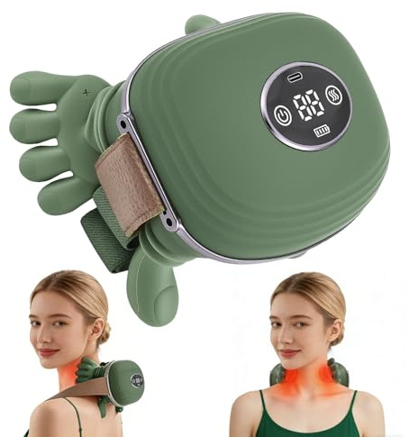 Massagegerät für Nacken und Schulter, 6D Greif- und Knetkopftechnologie, 4 Massagestufen, 2 Temperaturstufen, Elektrisches Massagegerät für zu Hause, Büro und Reisen, Entspannung der Muskulatur