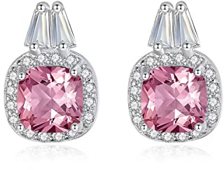 Örhängen Sterling Silver Kvinnor Fyrkantiga Sparkle Cubic Zirconia