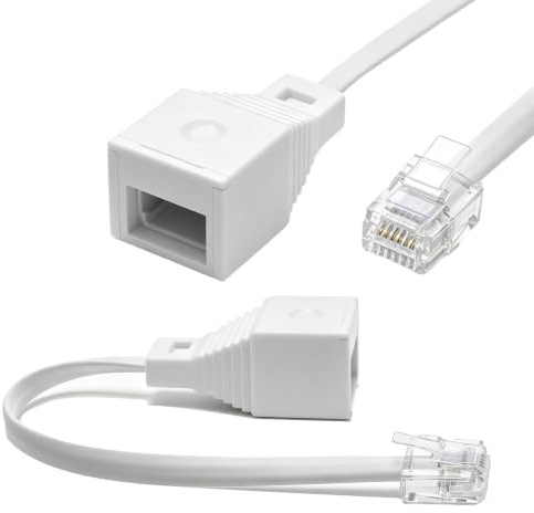 KUTKE 1 PCS RJ11 to BT Socket Adapter,rj11 to bt adapter | J11 4 Wire to BT Female Socket Cable Adapter Landline Port Converter Extender for Phones Modems,4-Wire Female Converter(10CM)