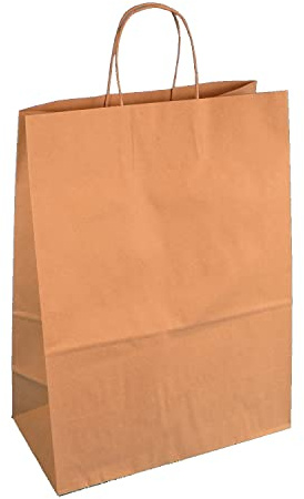 Pro DP 250 Papiertragetaschen 22+10x28cm mit Kordel braun Papiertüten Einkaufstüten Shopping Tragetaschen 90/m² Papier