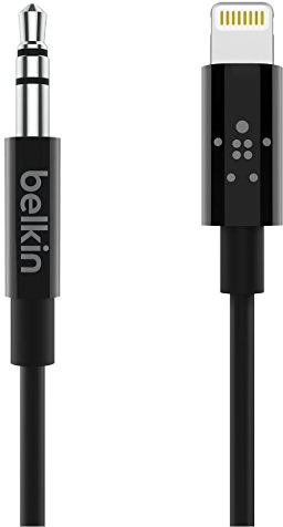 Belkin 6 ft/1.8 m 3.5 mm Audio Cable with Lightning Connector - MFi-Certified Lightning to Aux Cable for iPhone 13, 13 Pro, 13 Pro Max, 13 mini, 12, 12 Pro, 12 Pro Max, 12 mini, Black