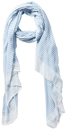 Hadley Wren Women's Lightweight Summer Insect Shield Scarf, Blue Stripes, One Size