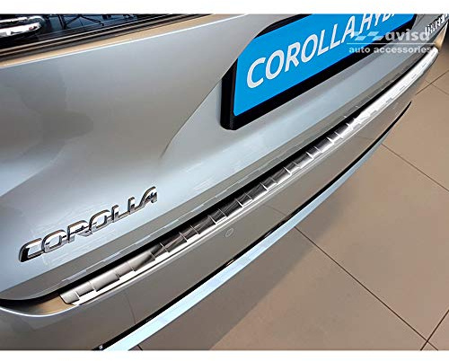 Avisa Protector del Parachoques Trasero Inoxidable Compatible con Toyota Corolla XII Combi 2019- (Incl. GR Sport) & Suzuki Swace Combi 2020- 'Ribs'