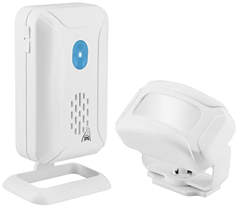 NineLeaf Outdoor Motion Detectors, Outdoor Motion Sensor Alarm, Dog Cat Doorbell, IP64 Waterproof Store Welcome Door Bell Chime, Radar Infrared Driveway Alarm for Shop Store Office Home Mailbox Garage