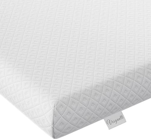 Vesgantti 3 Inch Memory Foam Mattress Topper King Size, Gel & Bamboo Charcoal Infused Bed Topper for Cooling Sleep & Pressure Relieving, with Washable Cover-150 x 200 x 7.5CM
