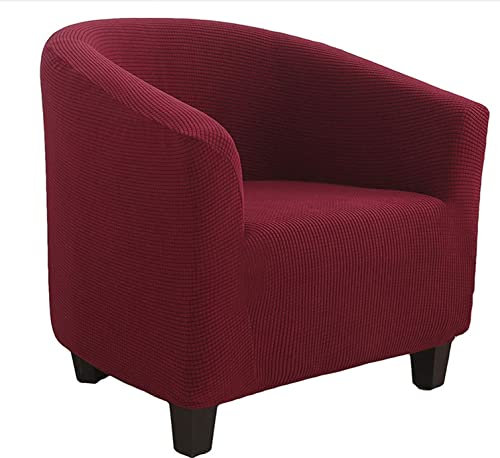 YOPOIY 1 Stück Dick Sesselbezug Stretch Club Chair Schonbezug Elasthan Jacquard Sesselhusse Möbelschutz für Wohnzimmer -rot-Einheitsgröße
