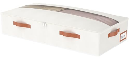 Yawinhe 48L Unterbettkommode,1 Stück Faltbare Aufbewahrungstasche,Beige