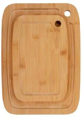 FLORINA 3-delars Set Bambu Skärbrädor WOODY I Naturliga Bambu Skärblock med Saftspår I Antibakteriellt Köksbräda I Universalskärbrädor för att Skära Ost, Kött, Frukt, Grönsaker