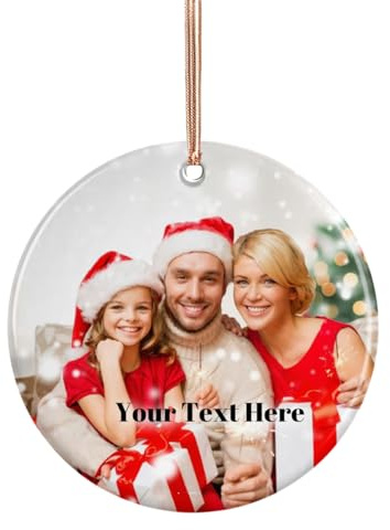 Personalisierte Weihnachtskugeln für Familie Mit Foto und Namen - Keramik Weihnachtskugeln - Geschenke für Opa, Oma, Papa und Mama