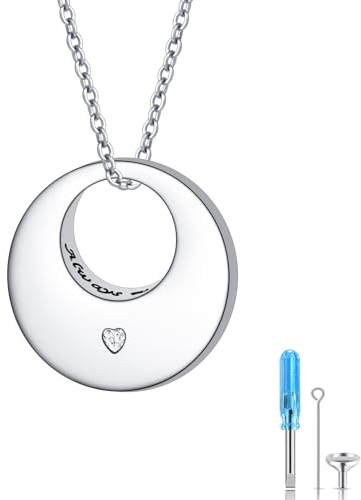 Flyow Ostergeschenke Kreis des Lebens Urne Halsketten für Asche für Damen Mädchen Frauen Feuerbestattung Schmuck 925 Sterling Silber Ewigkeit Denkmal Always with me Asche Andenken