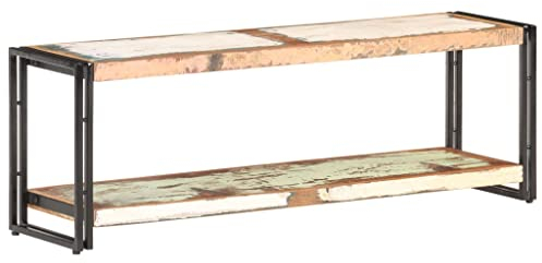 WHOPBXGAD fernsehschrank,tv Board Weiss,tv Board,fernsehschrank Weiss,TV-Schrank 120x30x40 cm Altholz Massivfernsehschrank weiß,fernseherschrank,tv Board,