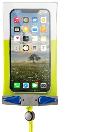 Aquapac Waterproof Phone Case, Small, Lime Green | iPhone and Android, Made in The UK, Hiking, Mountain Biking, Running Accessory, Floating, IPX8 certified to 30 ft deep.