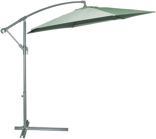 Briconess.com Ombrellone tondo laterale in alluminio Verde 300 cm Garden Deluxe Collection