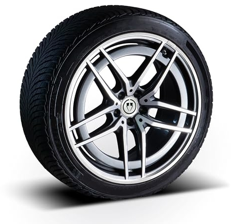PRIORIM 4x Aluminium Felgenschutzringe (19 Zoll, Weis) - Kratzfester & Wetterbeständiger Rundumschutz für Autoreifen & Felgen - Effektiver Felgenrand-Schutz