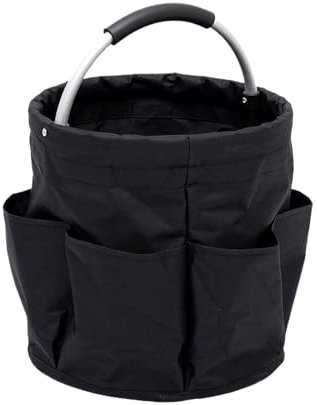TIYGHI Garten Werkzeug Korb Eimer Organizer Tasche Lagerung Tasche Garten Werkzeug Tasche Hand Werkzeug Tasche Pflanzen Requisiten Korb for Shopping Camp (Color : Black)