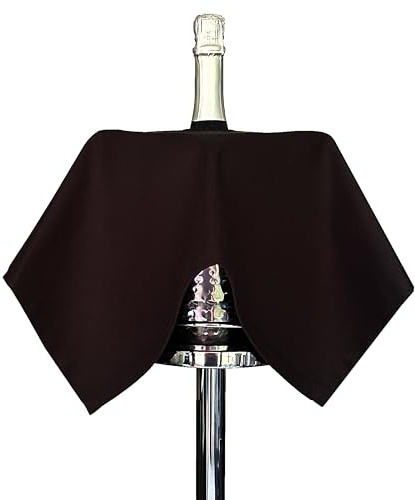 BOTTLECLOTHS - Original Collection, Chiffon pour Bouteille pour Seaux à Glace, Coton, 54 cm, Trou Central, Cercle Piqué (Noir, Paquet de 1)