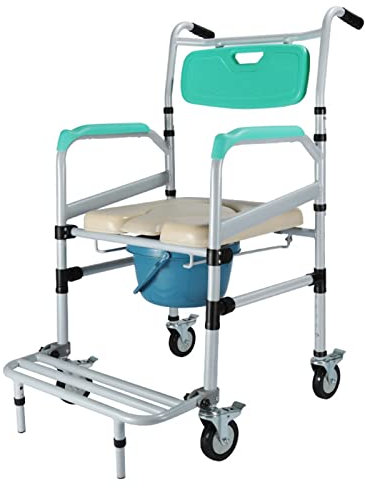 OZBME Sedie da Toilette da Bagno, WC da Toilette Pieghevole per Sedia a rotelle da Bagno Sedie da Toilette mobili Regolabili per Anziani Comodino Mobile Sedia da Doccia Sedia da Toilette