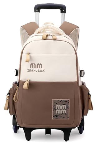 Yumenam Trolley Jungen Rucksack Kindergepäck mit Rollen Schulrucksack Trolley Mädchen Teenager Rucksack Wasserdicht Schulranzen Rucksack Damen Herren Schulranzen Laptop tasche Backpack