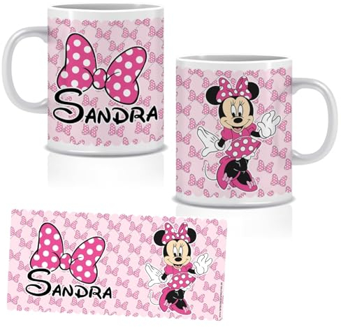 Taza de plástico personalizada. Ideal para el colegio y la guardería. VUELTA AL COLE. Regalos Personalizados. Diferentes Modelos a Elegir (Minnie rosa)