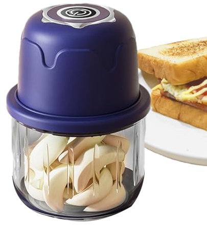 Picadora de ajo eléctrica,Picadora de alimentos eléctrica,Picadora de carne portátil - Licuadora vegetal recargable sin cuerda del picador del procesador de alimentos pequeño 350ml para los alimentos
