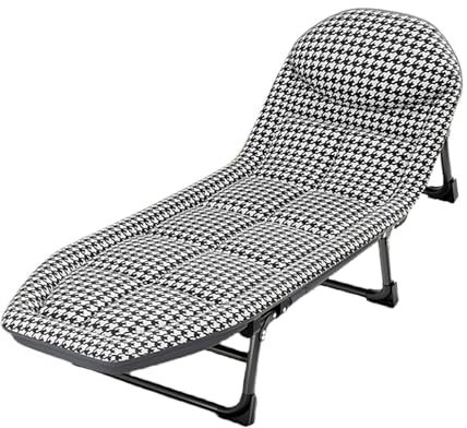 Liegestuhl Klappbar, Chaiselongue-Sessel für Den Innenbereich mit Matratze, 6 Einstellbare Positionen, Robustes Außenbett für Camping, Reisen, Strand, Terrasse, Büro, Nickerchen zu Hause(White,Small)