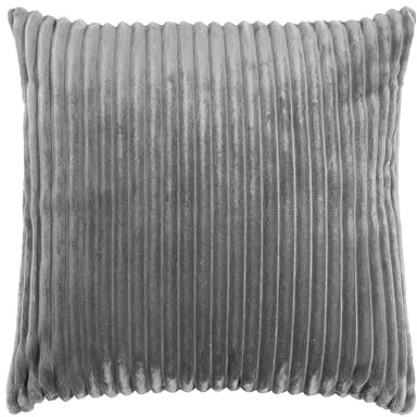 Quantum Interior by Maxland Wohn- Kuschelkissen, Fellkissen in Kord-Design, Dekokissen, superweiches Luxus Kissen, Sofakissen versch. Größen, Fellimitat (Grau, 50x50)