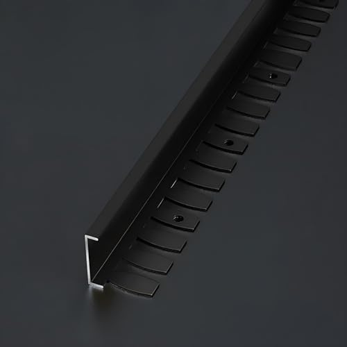 Raouoae Universelles Biegbares Abschlussprofil Abschlussleiste Eloxiertem Aluminium 135cm 2 Stück C-Form Profil Treppenkantenprofil Passend Für Jede Fliesenart(Schwarz,Hoch: 5.5mm)