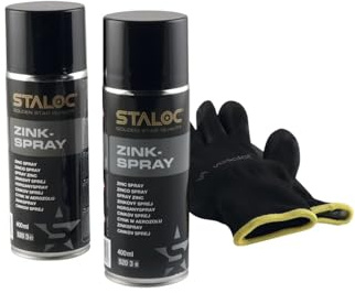 Staloc Zinkspray Rostschutz - Langzeit Rostschutz Spray für aktiven Korrosionsschutz, 400ml RAL 7017 dunkel - 2 Stück