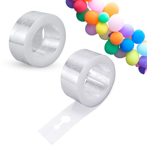 Balloon Arch Strip Kit for Garland 2 Rolls 16 Feet Balloon Arch Tape Balloon Garland Decorating Tape Strip to Hold Inflated Balloons for Decorating Garland Wedding Baby Shower Party (Double Hole*2)